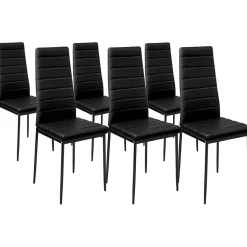 Ensemble table à manger GEORGIA 140 cm imitation hêtre et noire et 6 chaises ROMANE noires