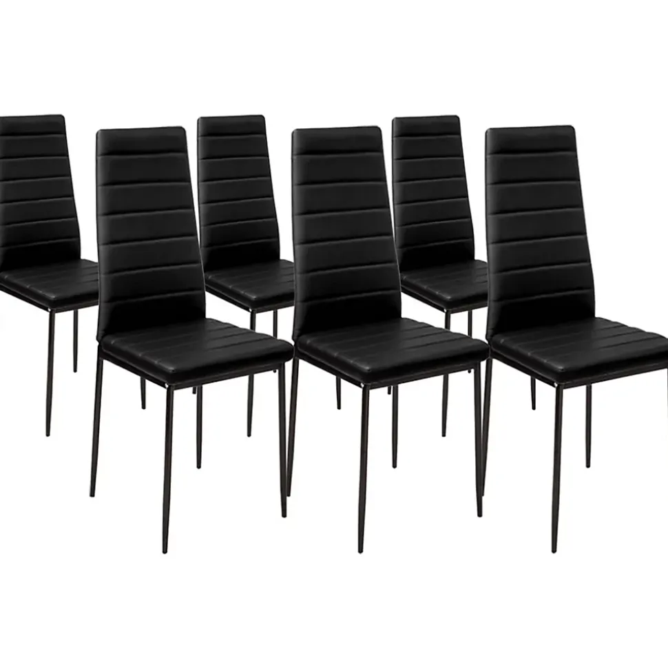 Ensemble table à manger GEORGIA 140 cm imitation hêtre et noire et 6 chaises ROMANE noires
