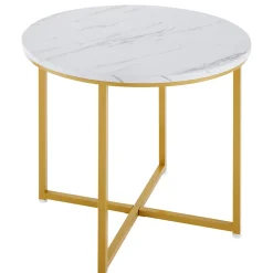 Ensemble table avec 4 chaises, plateau ronde en MDF, cadre en fer plaqué or, chaise en velours, D80x75cm+D33x46cm, gris