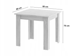 Ensemble table carrée Valora SET 80x80 en chêne Sonoma + 4 chaises blanches OSAKA