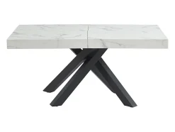Ensemble table CATONAV + 4 chaises CELOLA - Blanc et crème