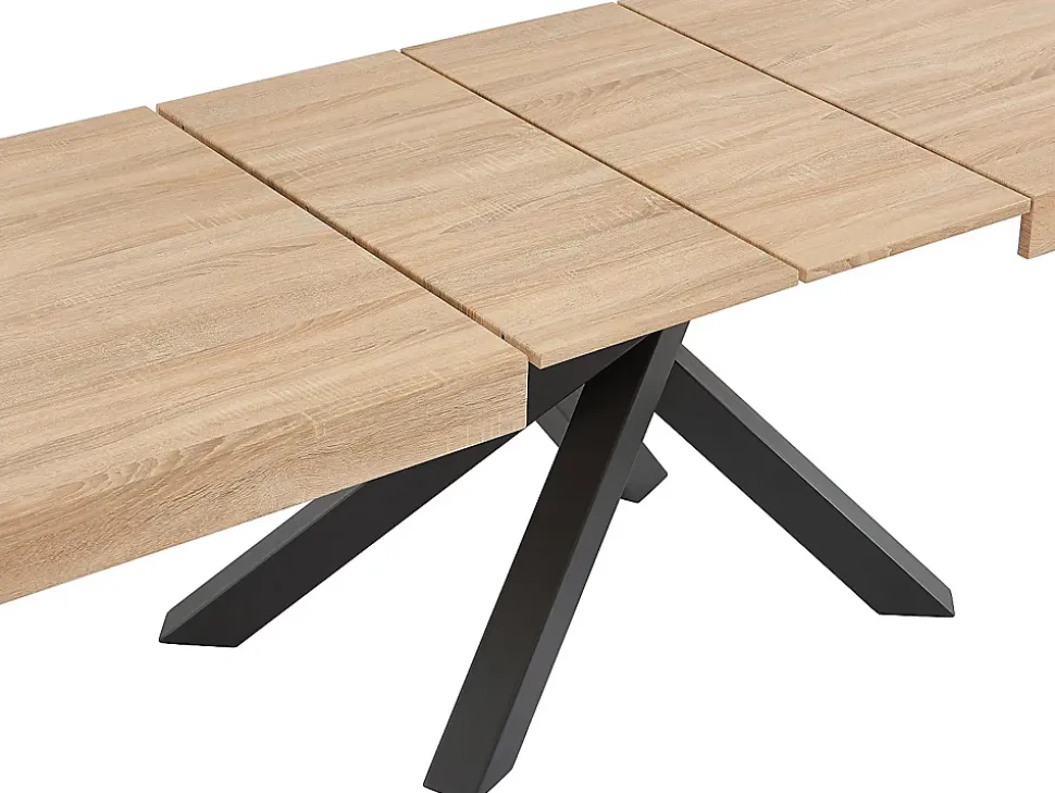 Ensemble table CATONAV + 4 chaises MASURIE - Naturel et crème