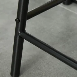 Ensemble table de bar design industriel + 2 tabourets MDF imitation bois noyer métal noir