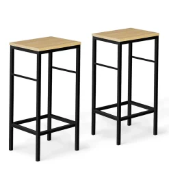 Ensemble table de bar DETROIT et 2 tabourets design industriel