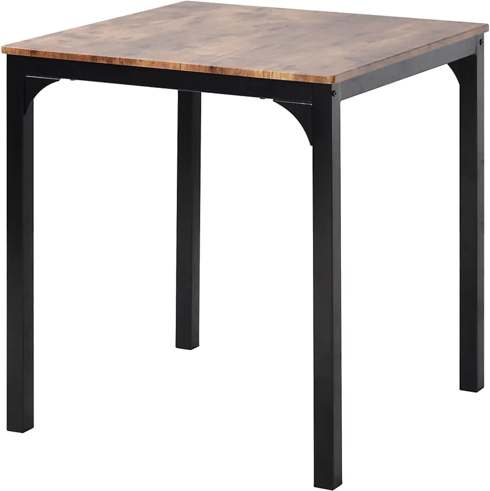 Ensemble Table et 2 Chaises - Table 70x70 cm, MDF Revêtement PVC, Marron, Gain de Place