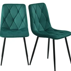 Ensemble table et 4 chaises 100x75 cm, table ronde MDF imitation marbre, pieds métal doré, velours vert