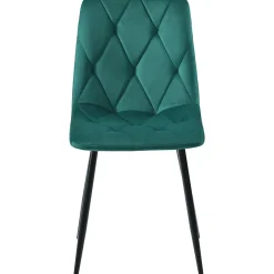 Ensemble table et 4 chaises 100x75 cm, table ronde MDF imitation marbre, pieds métal doré, velours vert