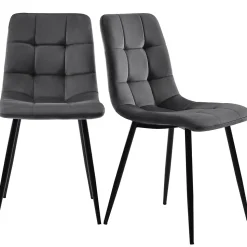 Ensemble table et chaises 115,5x100x75 cm avec 4 chaises, table hexagonale marbrée MDF et chaises velours gris