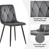 Ensemble Table et Chaises - Table Ronde et 4 Chaises Velours, Salle à Manger Moderne, Plateau Effet Marbre, Gris et Blanc