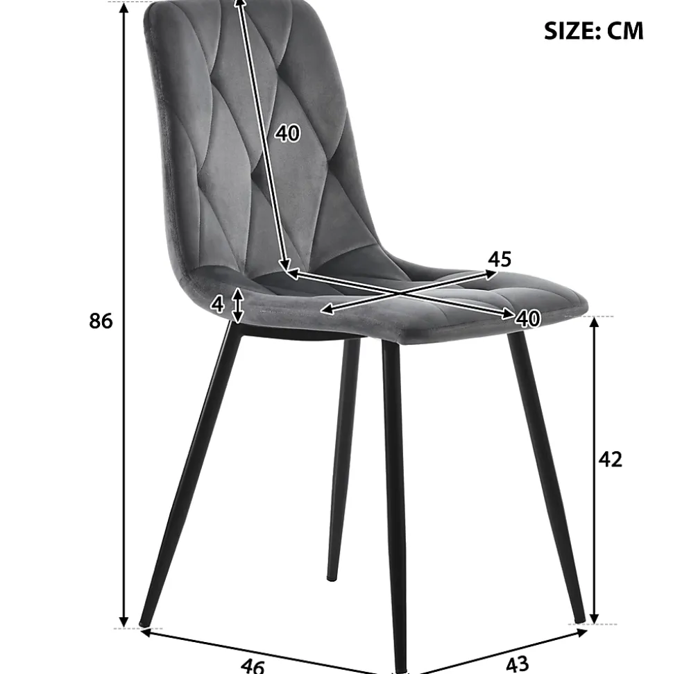 Ensemble Table et Chaises - Table Ronde et 4 Chaises Velours, Salle à Manger Moderne, Plateau Effet Marbre, Gris et Blanc