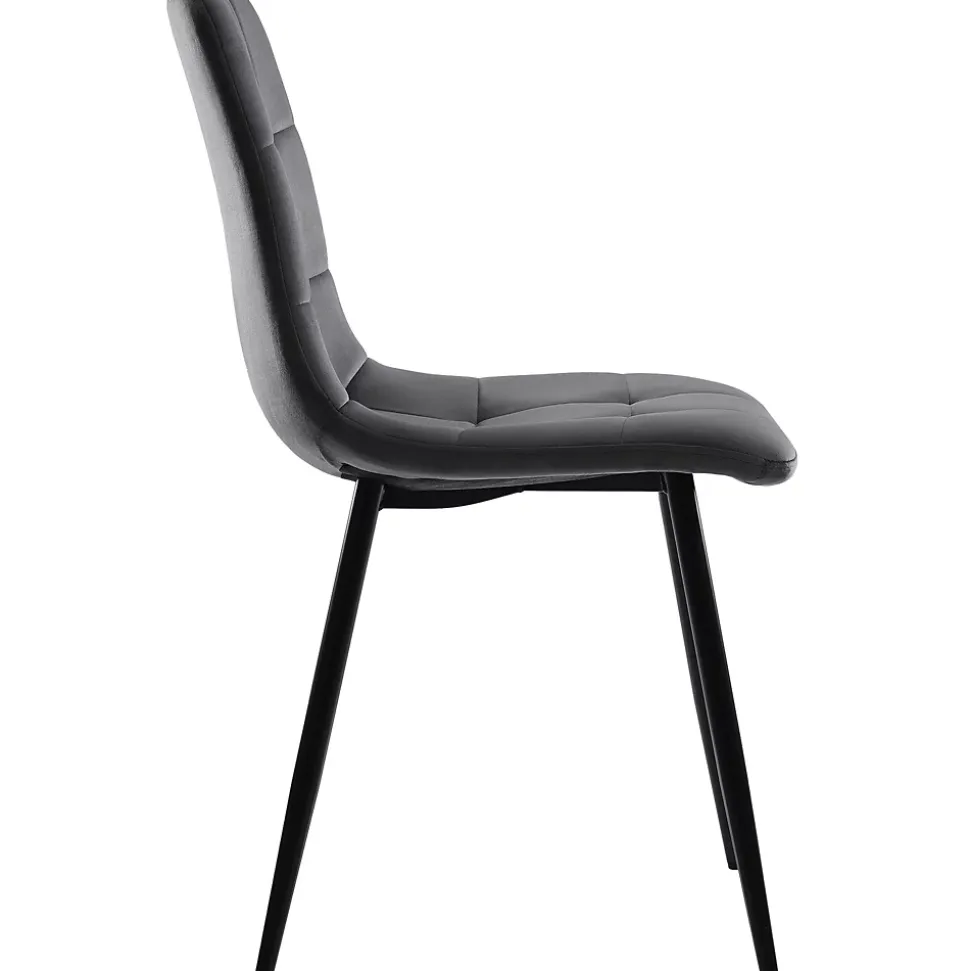 Ensemble table et chaises 100x100x76 cm carrée avec 4 chaises assise rembourrée velours, structure métal