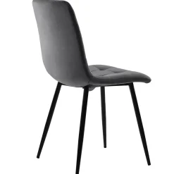 Ensemble table et chaises 140x80x75 cm avec 4 chaises assise rembourrée velours, table MDF effet marbre