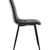 Ensemble table et chaises 140x80x75 cm avec 4 chaises, rectangulaire MDF, chaises velours, structure métal