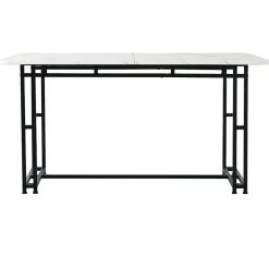 Ensemble table et chaises 120x70x75 cm avec 4 chaises, table rectangulaire et assise rembourrée, noir