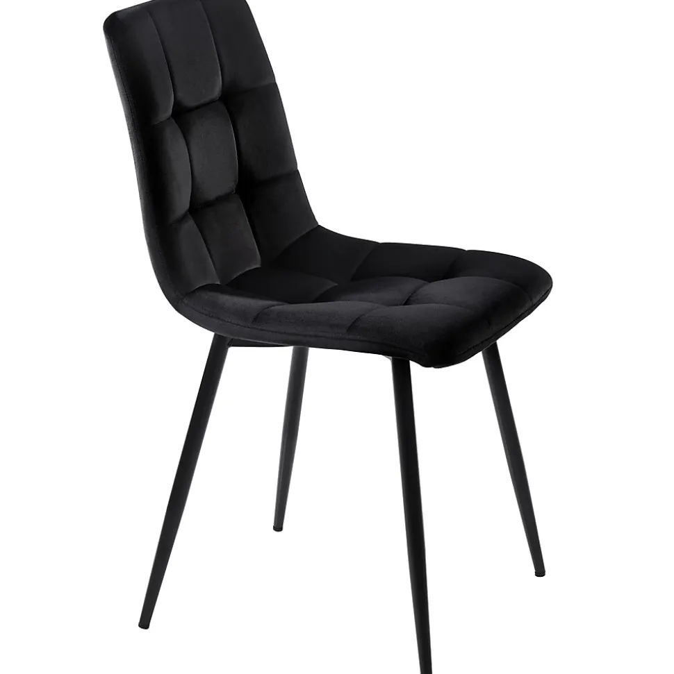 Ensemble table et chaises 120x70x75 cm avec 4 chaises, table rectangulaire et assise rembourrée, noir