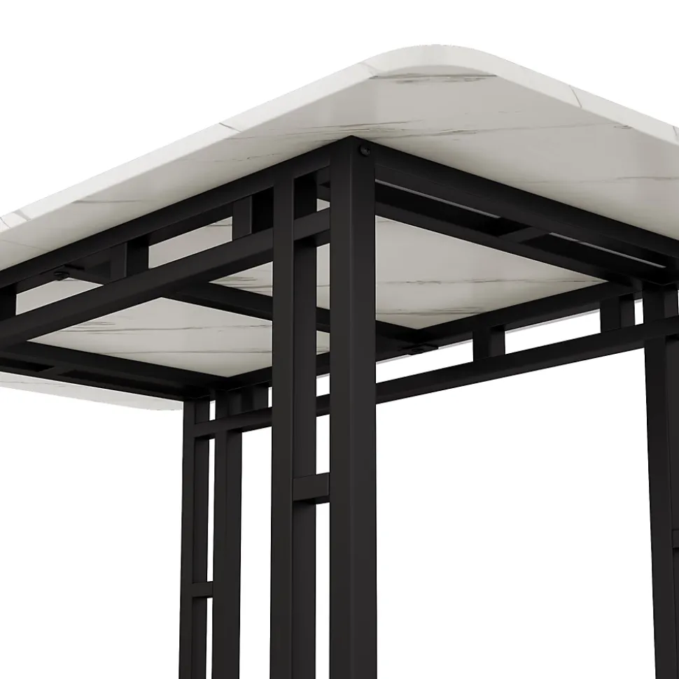 Ensemble table et chaises 120x70x75 cm avec 4 chaises, table rectangulaire et assise rembourrée, noir