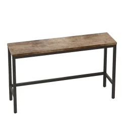 Ensemble Table et Chaises Salle à Manger - Table Rectangulaire avec 3 Tabourets Hauts, MDF+Métal, 148x40 cm, Bois Naturel