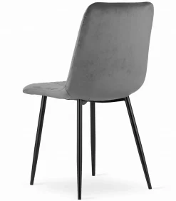 Ensemble table et chaises VALORA NP 120x80 Craft noires avec 4 chaises JEWA grises