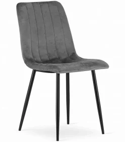 Ensemble table et chaises VALORA NP 120x80 Craft noires avec 4 chaises JEWA grises