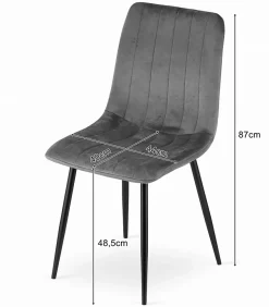 Ensemble table et chaises VALORA NP 120x80 Craft noires avec 4 chaises JEWA grises