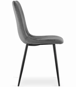 Ensemble table et chaises VALORA NP 120x80 Craft noires avec 4 chaises JEWA grises