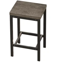 Ensemble table et chaises 148x40x90 cm avec 3 chaises, table rectangulaire métal plateau MDF brun-gris