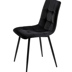 Ensemble table et chaises 80x80x75 cm table carrée avec 4 chaises assise rembourrée velours, pieds métal