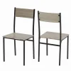Ensemble table et chaises 70x70x75 cm avec 2 chaises, table carrée structure métal style minimaliste