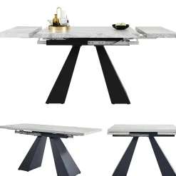 Ensemble table et chaises 99x74x77 cm extensible 99-159 cm avec 4 chaises en velours, structure métal