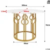 Ensemble table et chaises 100x100x76 cm avec 4 chaises, table ronde MDF effet marbre et chaises en velours