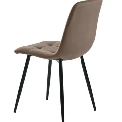 Ensemble table et chaises 140x80x75 cm avec 4 chaises, plateau MDF effet marbre et chaises velours