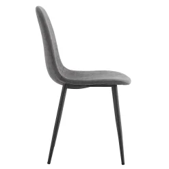 Ensemble table et chaises 117x68x75 cm avec 4 chaises en lin gris, table rectangulaire MDF, pieds métal doré