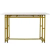 Ensemble table et chaises 120x70x75 cm avec 4 chaises pour 4 personnes, plateau MDF, pieds métal doré