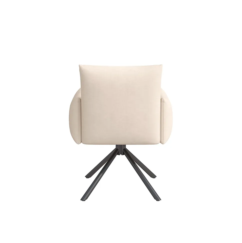 ensemble Table et Chaises Salle à Manger avec Table Extensible et 6 Chaises en Velours, 120/160 x 80 cm - Blanc et Beige