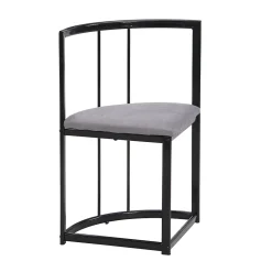 Ensemble table et chaises 180x90x75 cm avec 6 chaises, table MDF blanc, chaises velours gris, pied métal