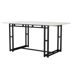 Ensemble table et chaises 120x70x75 cm avec 4 chaises table rectangulaire MDF pieds métal chaises velours gris