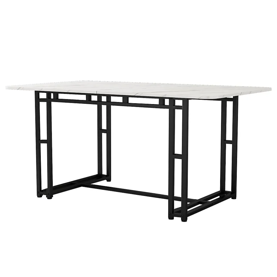 Ensemble table et chaises 120x70x75 cm avec 4 chaises table rectangulaire MDF pieds métal chaises velours gris