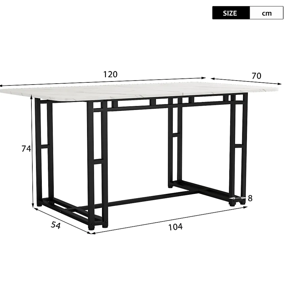 Ensemble table et chaises 120x70x75 cm avec 4 chaises table rectangulaire MDF pieds métal chaises velours gris