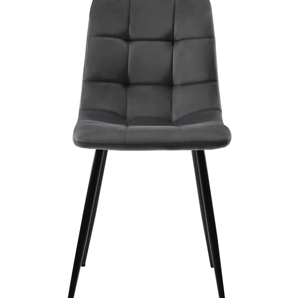 Ensemble table et chaises 120x70x75 cm avec 4 chaises table rectangulaire MDF pieds métal chaises velours gris