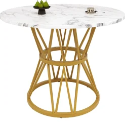 Ensemble table et chaises 100x76 cm avec 4 chaises assise rembourrée en velours, table ronde motif marbre et structure métal