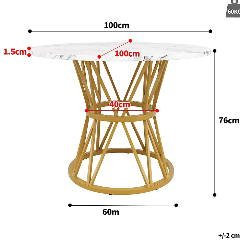 Ensemble table et chaises 100x76 cm avec 4 chaises assise rembourrée en velours, table ronde motif marbre et structure métal