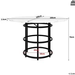 Ensemble table et chaises 100x100x76 cm avec 4 chaises table carrée MDF effet marbre chaises velours noir