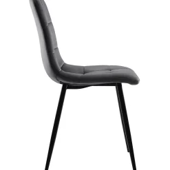 Ensemble table et chaises 140x80x75 cm avec 4 chaises assise rembourrée et table rectangulaire effet marbre