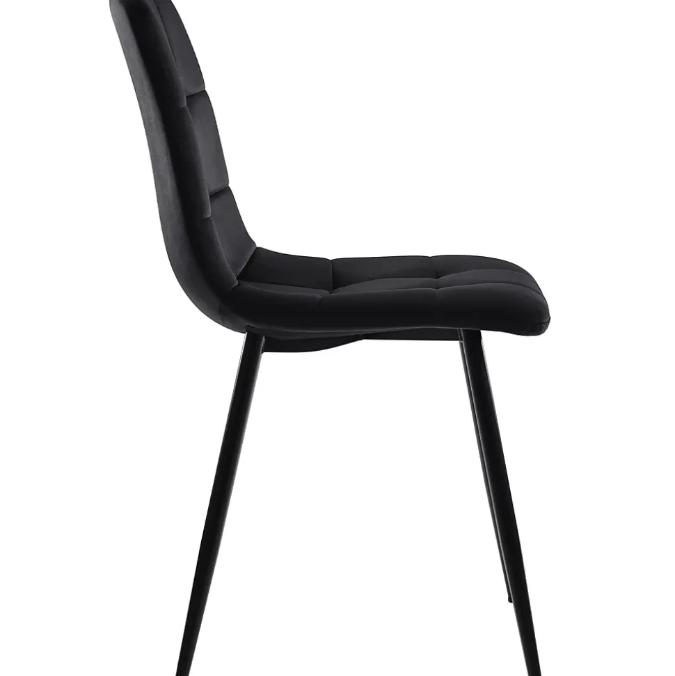 Ensemble table et chaises 150x80x76 cm avec 4 chaises assise rembourrée, table rectangulaire et structure métal
