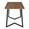 Ensemble table et chaises 117x68x75 cm avec 4 chaises, table rectangulaire MDF noyer, chaises velours