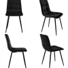 Ensemble table et chaises 120x75x75 cm avec 4 chaises, table rectangulaire, assise rembourrée et pieds dorés
