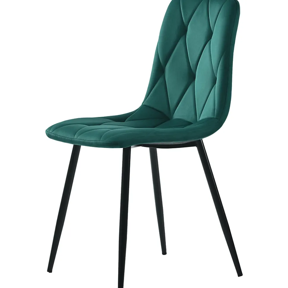 Ensemble table et chaises 115,5x100x75 cm table hexagonale marbre blanc métal avec 4 chaises velours vert