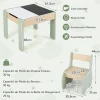 Ensemble Table et Chaises pour Enfants 3PCS avec Plateau Rabattable Dossier Ergonomique 4 en 1 Table Activités Vert