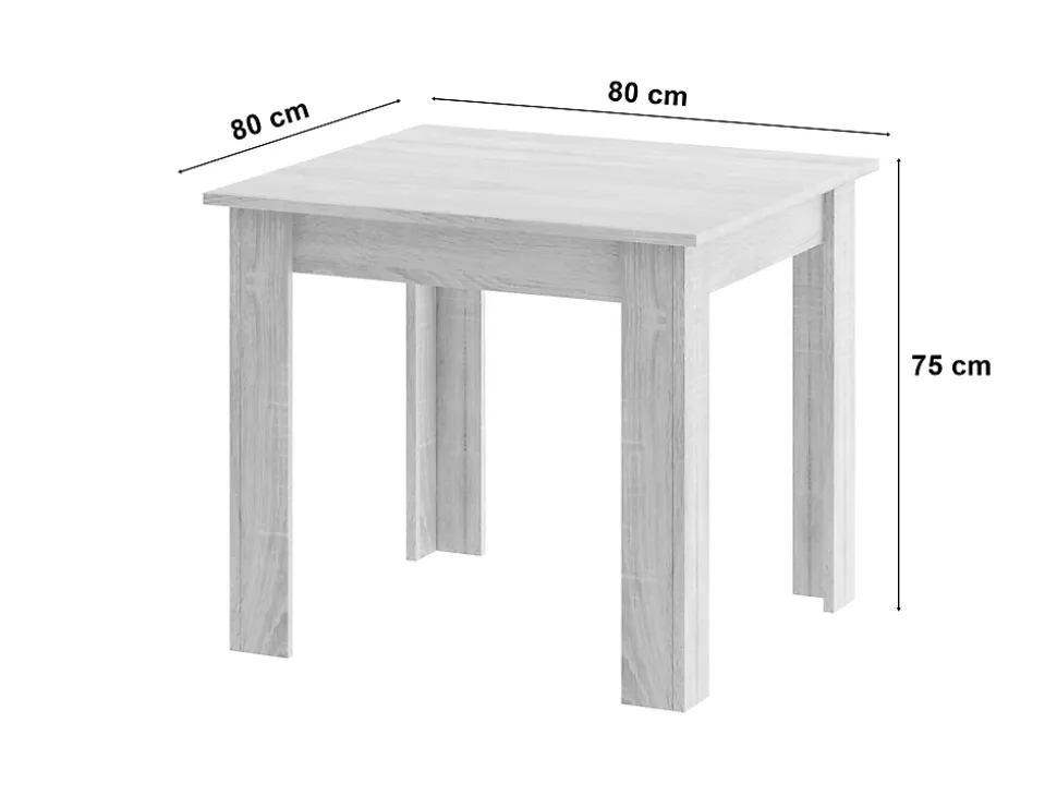 Ensemble table et chaises VALORA Artisan avec 4 chaises RIXK, pieds noirs et naturels NP