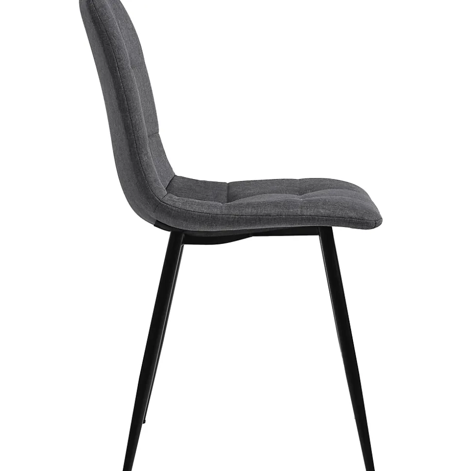 Ensemble table et chaises 140x80x75 cm avec 4 chaises, table rectangulaire MDF effet marbre gris et chaises en lin